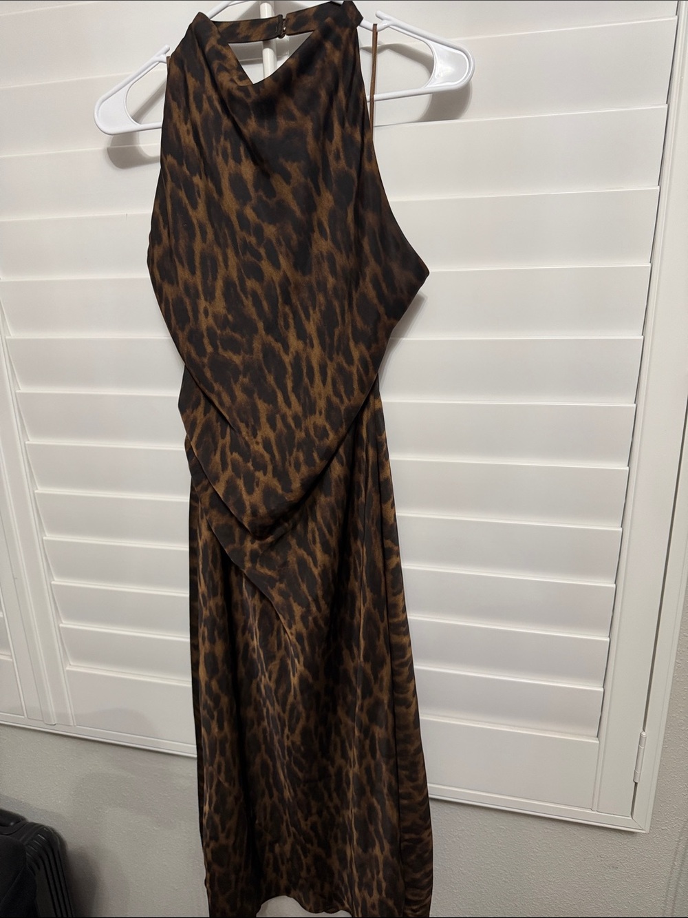 Aritzia One-Shoulder Leopard Print Maxi Dress - Brown/Black